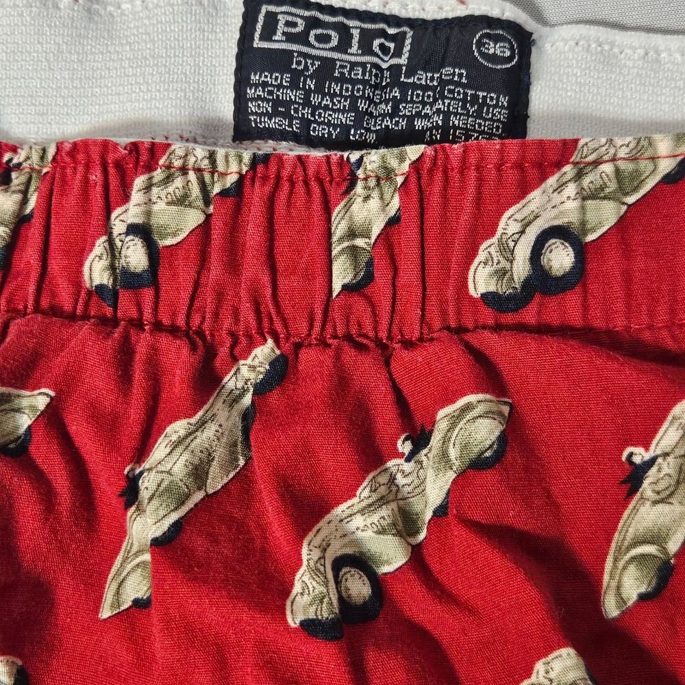 Polo Ralph Lauren Mens Boxer Shorts Red Car Size 36 Lounge Sleepwear